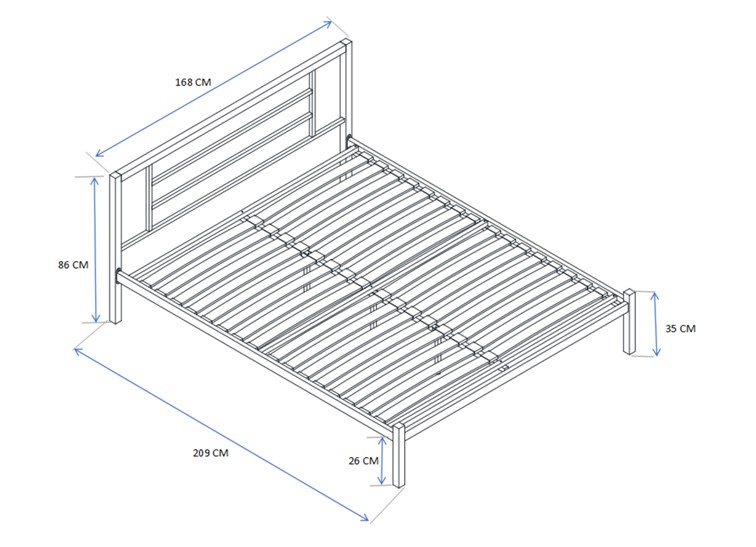 Łóżko Metalowe LM2-FX 160x200 Biały