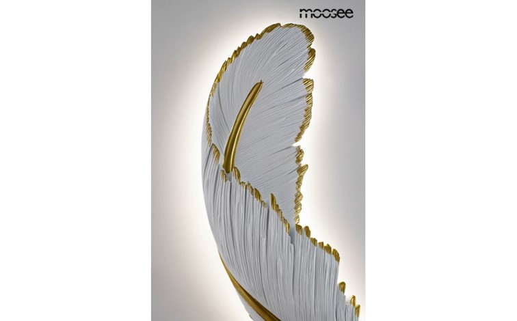 Lampa Ścienna PIÓRKO Biały/Złoty