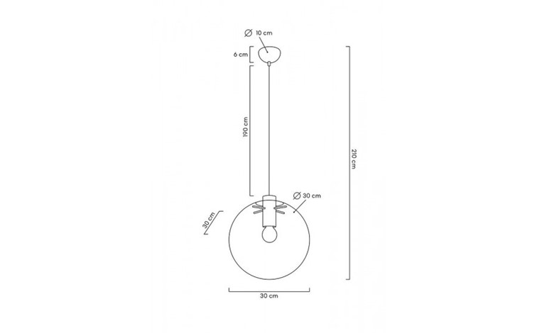 Lampa Wisząca SANDRA 30 Transparentny/Czarny