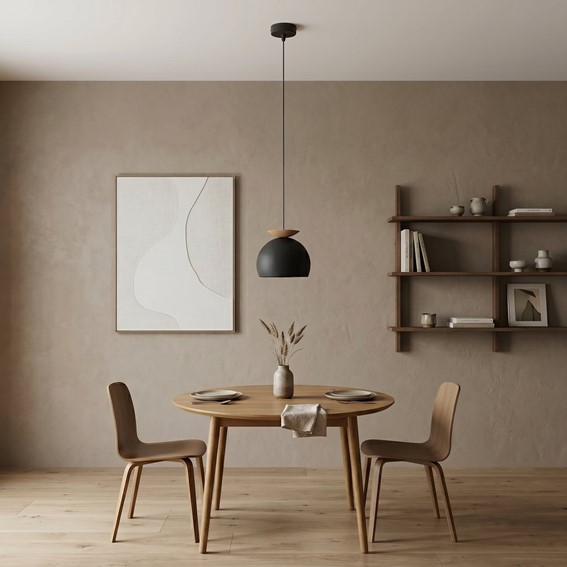 Lampa Wisząca GEO 1 Czarny/Beżowy
