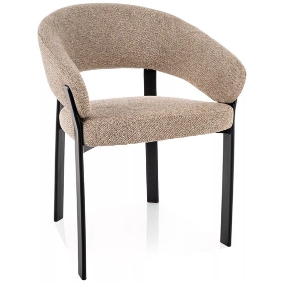 Krzesło NAGOJA Beż/Czarny Mat