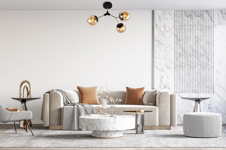 Żyrandol GRACE 3 Chromowany/Bursztynowy