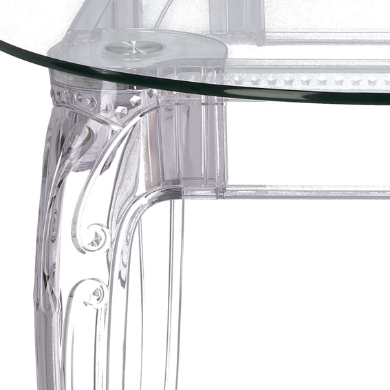 Stół GHOST 80x80cm Kwadratowy Transparentny