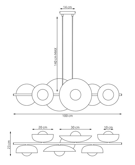 Lampa Wisząca VOLUM 6 MIX Wielokolorowy