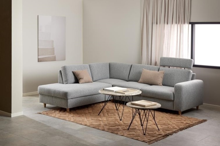 Stolik Kawowy PRUNUS fi80 Czarny/Szary Marmur