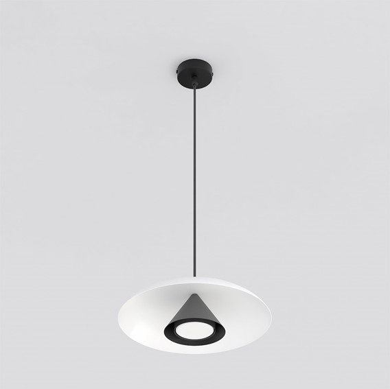 Lampa Wisząca BABEL 1 Czarny/Biały