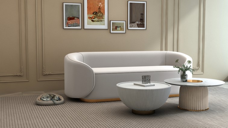 Stolik MODIG M68 fi70 Biały/Złoty