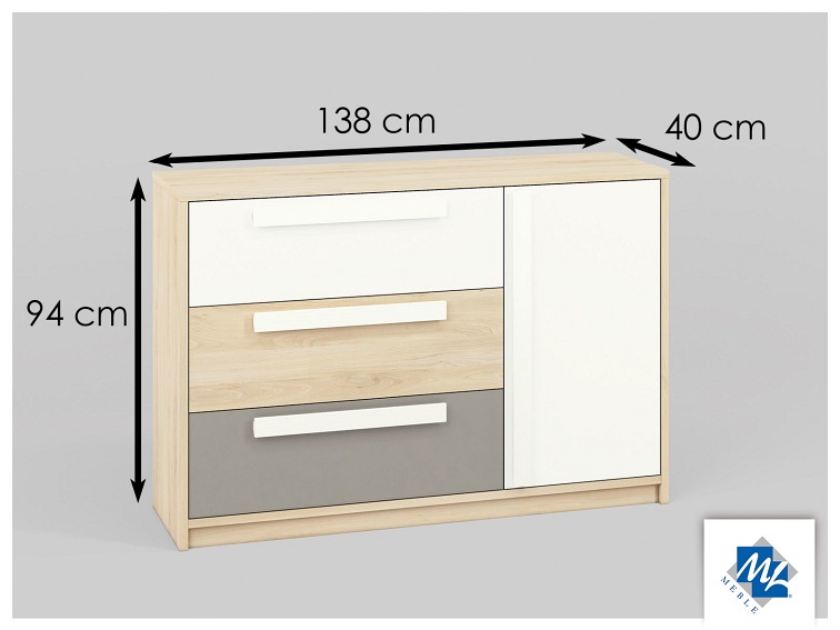 Komoda DROP 08 Szary