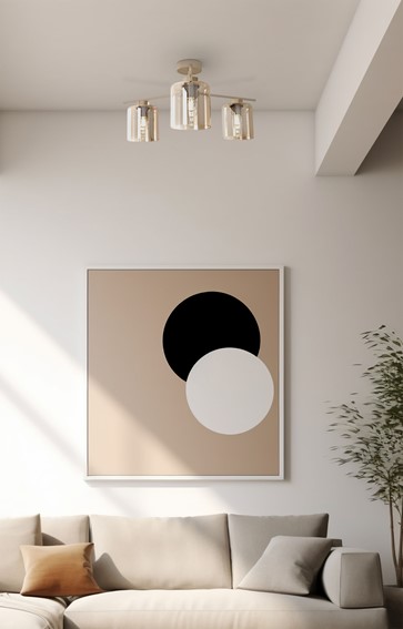 Lampa Sufitowa VANES K-5811 Bursztynowy/Beż/Złoty