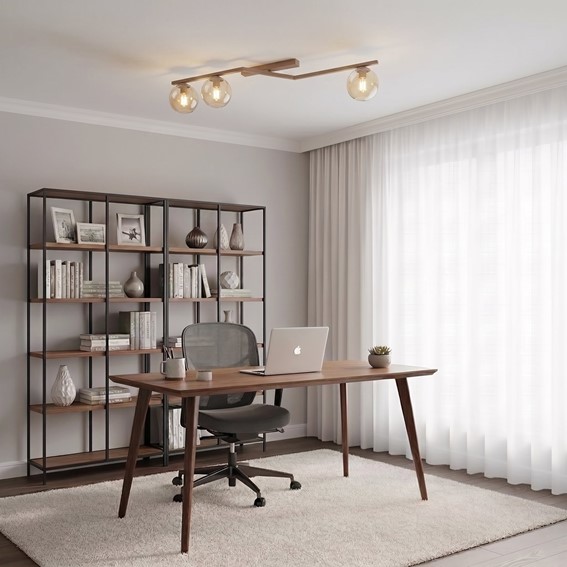 Lampa Sufitowa NATON 3 Beżowy/Miodowy