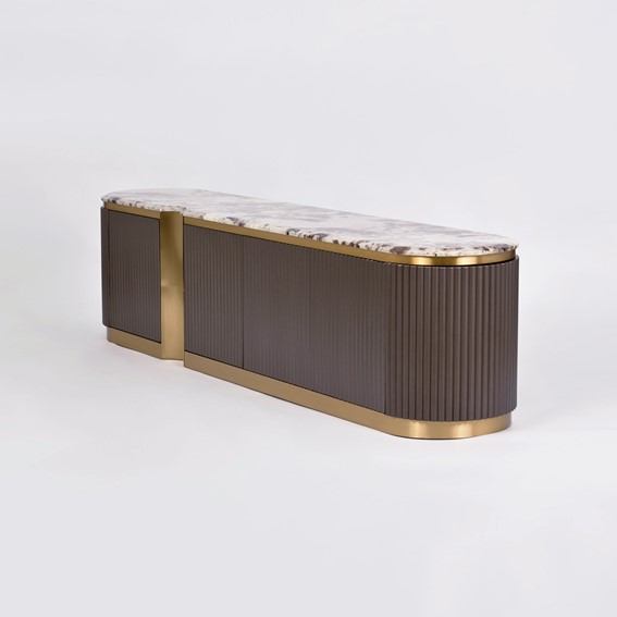 Komoda RTV STILIG ST916 Grafitowy/Złoty