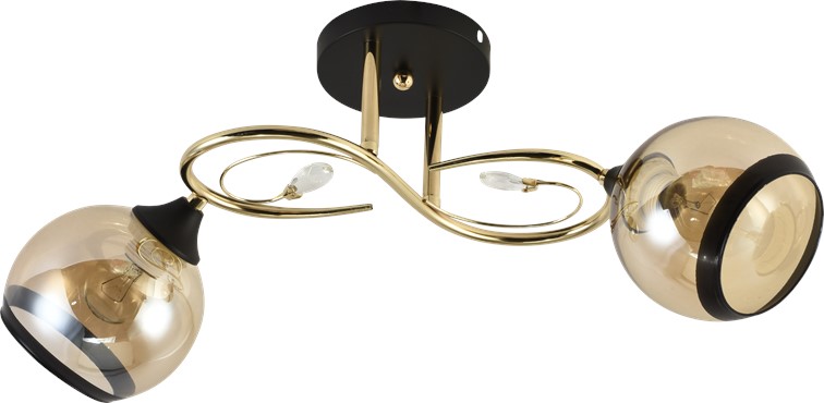 Żyrandol GABRIELLA 2 Chromowany/Bursztynowy