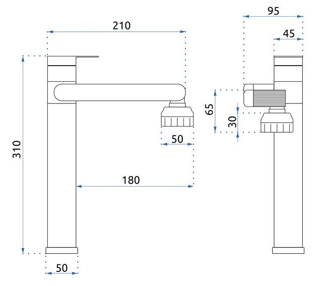 Bateria Umywalkowa Wysoka PACO Czarny
