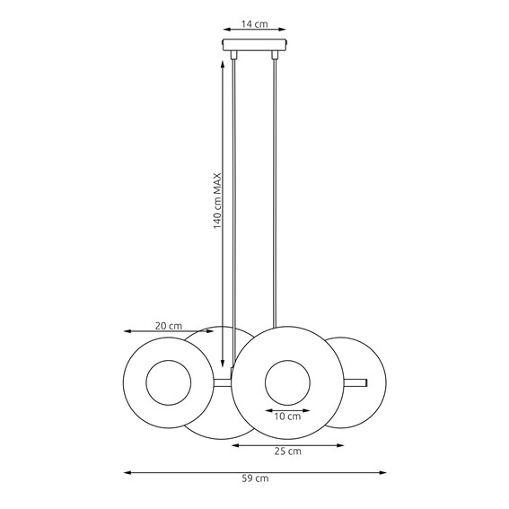 Lampa Wisząca UMBRA 4 Biały/Opal