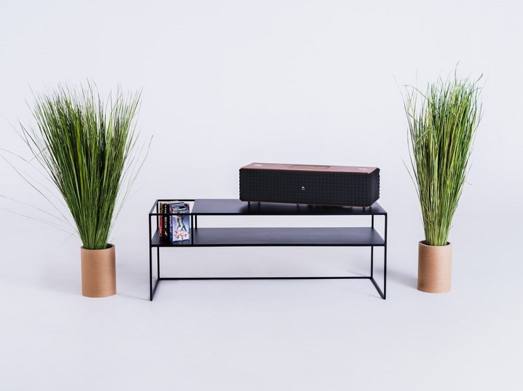 Stolik RTV Senso Flower Metal L 120x45 Czarny