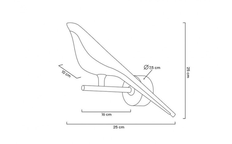 Lampa Ścienna BIRD Złoty/Czarny/Biały
