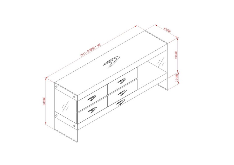 Komoda Soho SH04 45x184x80 Orzech Włoski