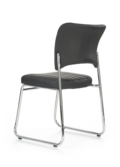 Krzesło RAPID Chrom/Czarny Ekoskóra