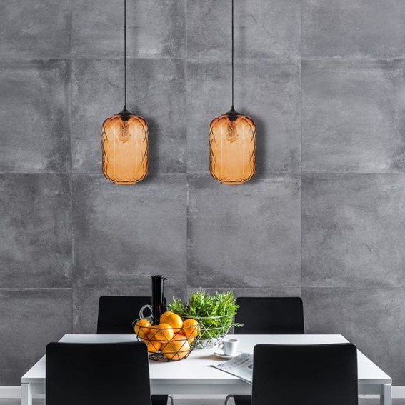 Lampa Wisząca AURELLA 1L Czarny/Brązowy