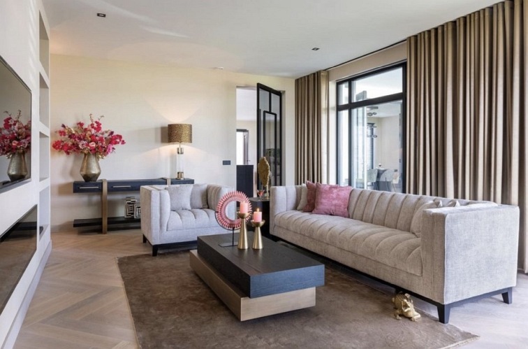 Kredens CAMBON Czarny/Naturalny