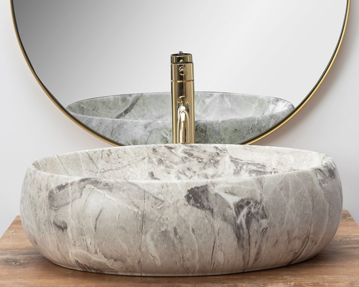 Umywalka Nablatowa LINDA STONE Szary