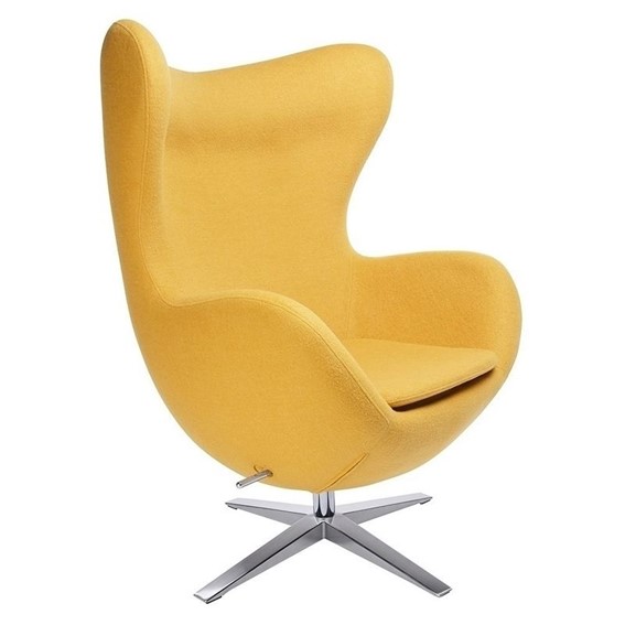 Fotel EGG Szeroki Musztardowy