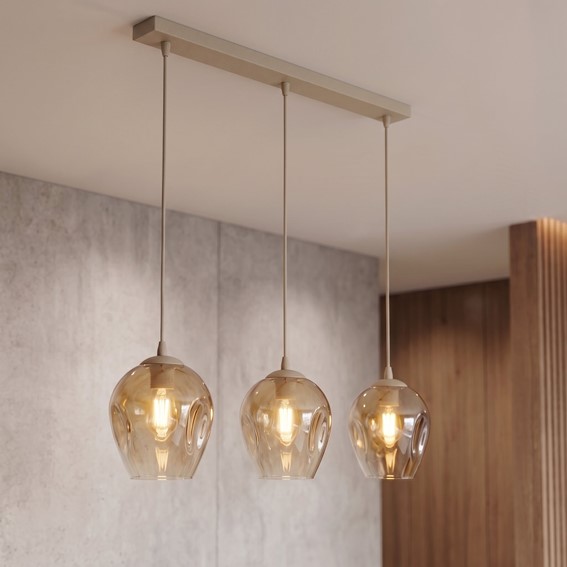 Lampa Wisząca ISTAR 3 Beżowy/Miodowy