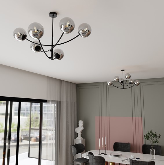 Lampa Wisząca HUNTER 6 Czarny/Grafitowy