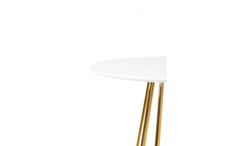 Stolik Barowy GLAM fi60 Biały/Złoty
