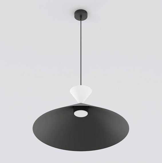 Lampa Wisząca RALF 1L Czarny/Biały