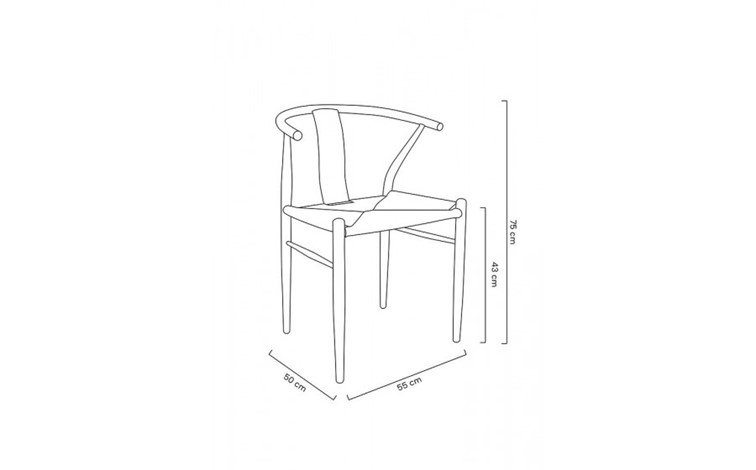 Krzesło WISHBONE METAL Czarny/Naturalny