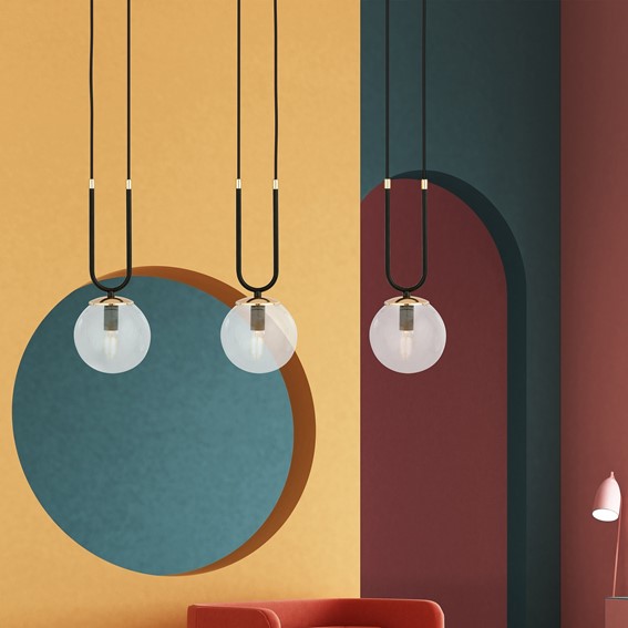 Lampa Wisząca GLAM 3 Czarny/Transparentny