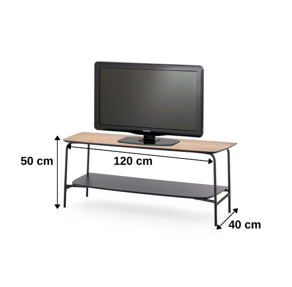 Stolik GENUA RTV1 Czarny/Naturalny