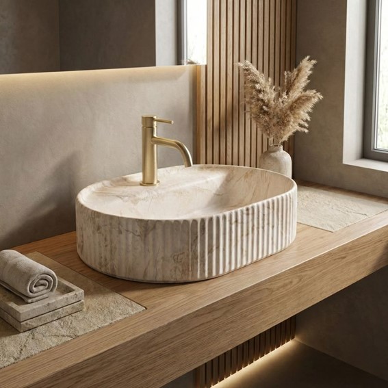 Umywalka Nablatowa MARCELA 50 SATURN Beżowy