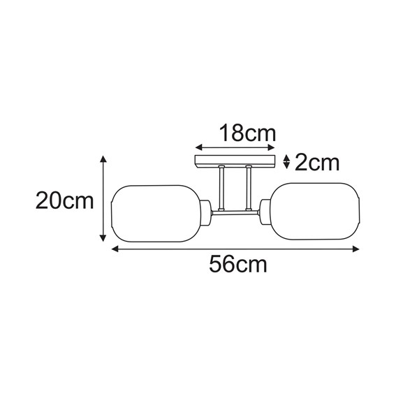 Lampa Sufitowa VILAR K-5733 Biały/Czarny