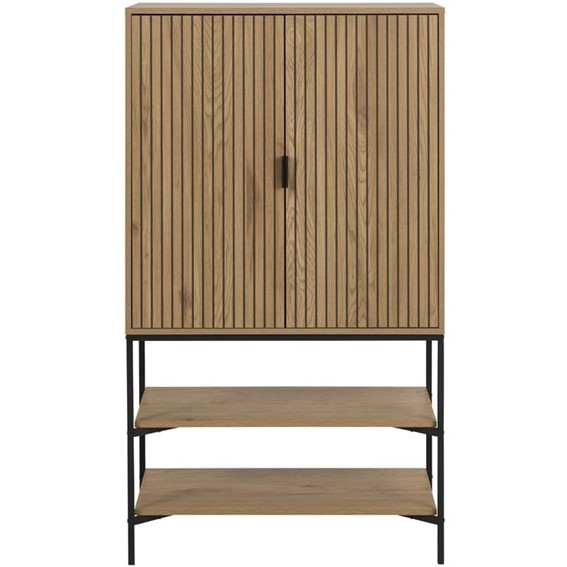 Regał JAIPUR Dąb/Czarny