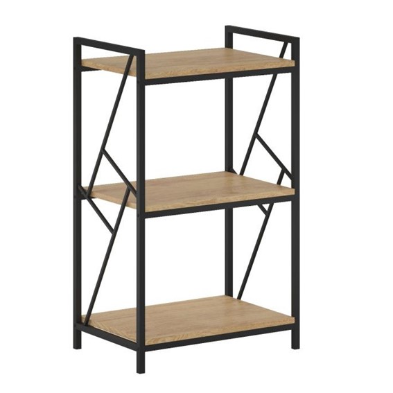 Regał R2-FX (3P) Dąb Naturalny/Czarny