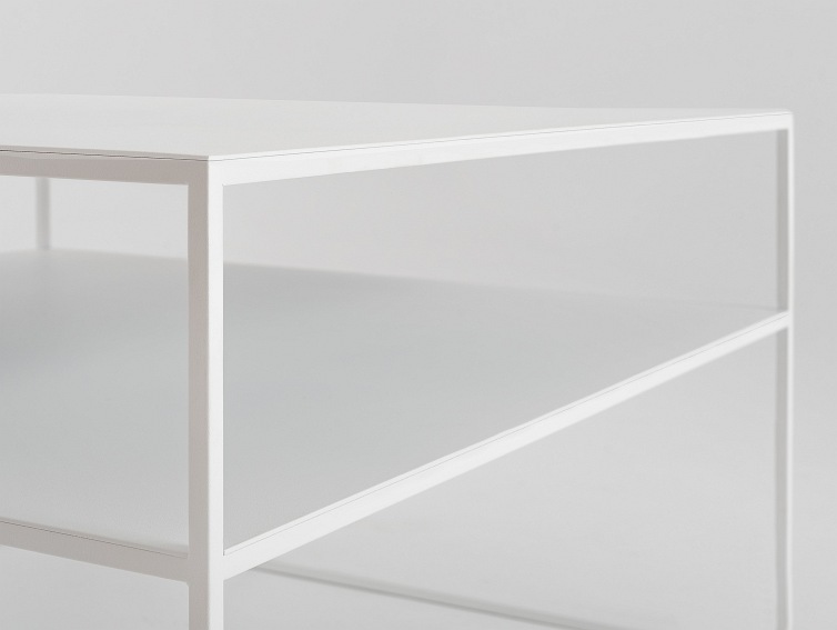 Stół Kawowy Tensio 2 Floor Metal 80x80 Biały