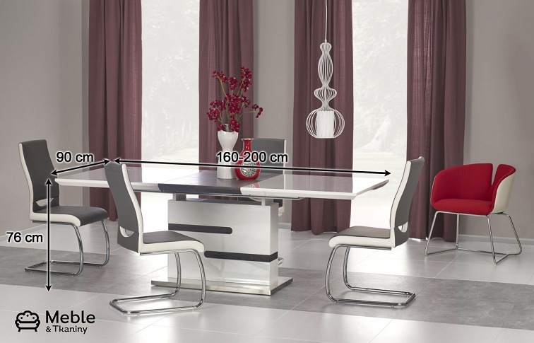 Stół Rozkładany MONACO (210-160)x90 Biały Popiel