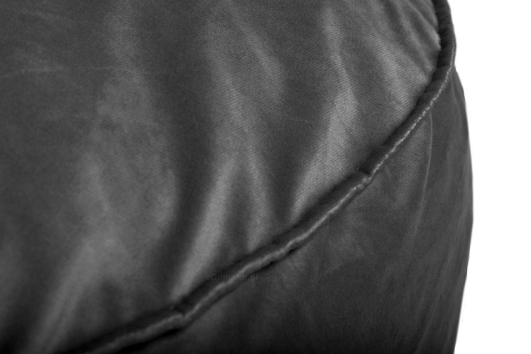 Duża Okrągła Welurowa Pufa 71x32 Czarny