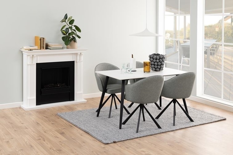 Stół WICKLOW 140x80cm Biały/Czarny