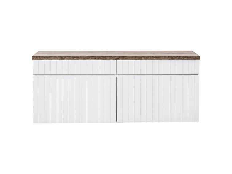 Zestaw ICW-B 120cm (2x Szafka + Blat) Biały/Dąb