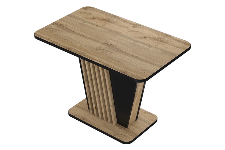 Stół NEVIO (125-170)x75 Czarny/Dąb Artisan