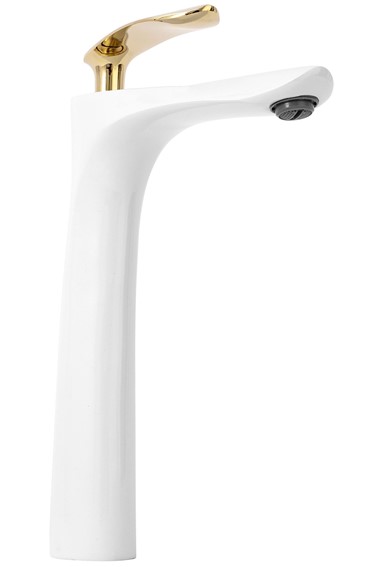 Bateria Umywalkowa Wysoka ORBIT Biały/Złoty