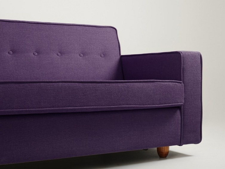 Sofa 3 os. Zugo 210x84x80 Śliwkowy/Orzech