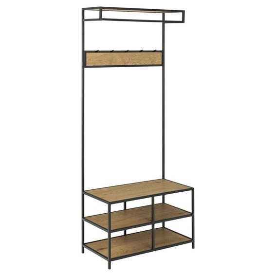 Wieszak na Ubrania SEAFORD Dąb/Czarny