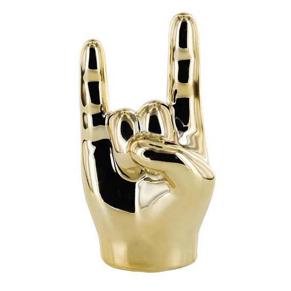Dekoracja/Figurka Dłoń ROCK AND ROLL Palec Złoty