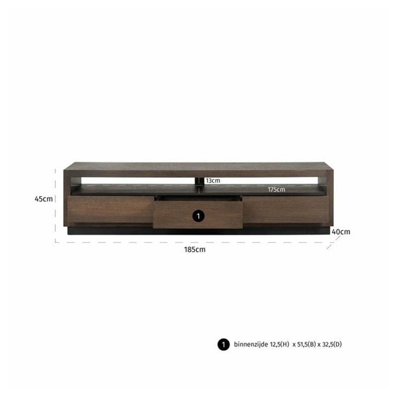 Szafka RTV OAKURA Brązowy