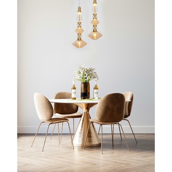 Lampa Wisząca VASO Złoty/Transparentny