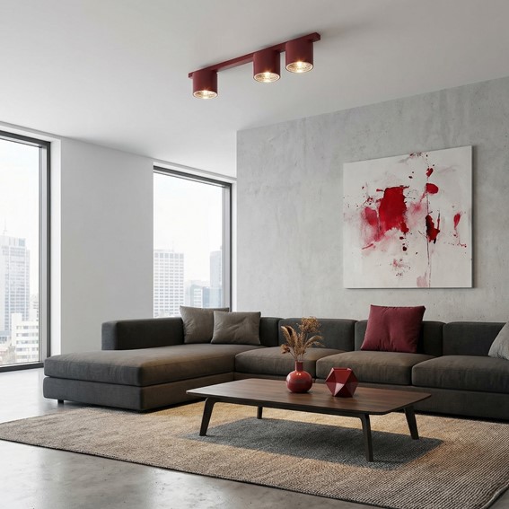 Lampa Sufitowa NANO 3 Burgundowy